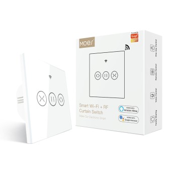 Moes WiFi RF433 Smart Touch Panel Curtains Roller Blinds and Shutters Switch