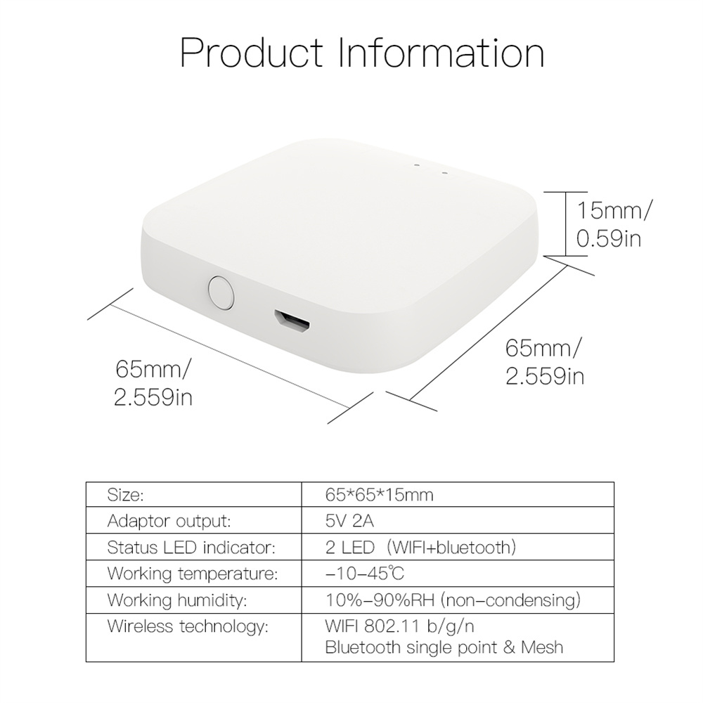 MOES Wireless Tuya Bluetooth Gateway Smart WiFi Hu04
