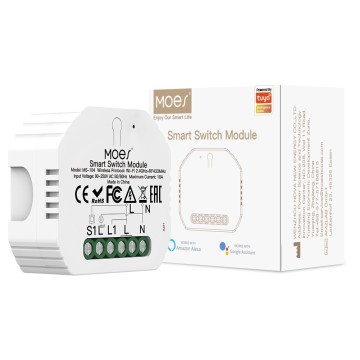 Moes Mini DIY WiFi and RF433 Smart Light Switch Module for Reset and Rocker Switches 1 Gang 1/2 Way Multi-Control
